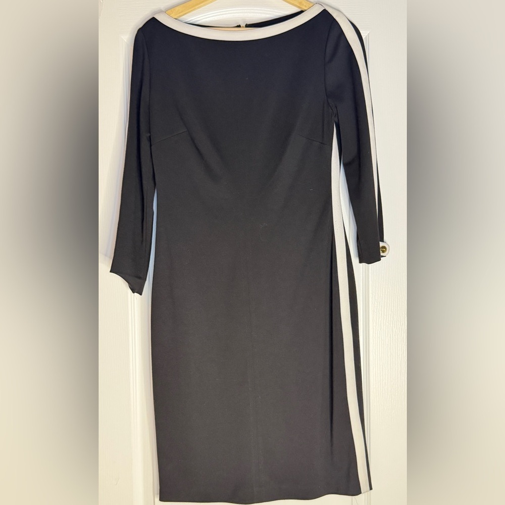 Ralph Lauren Black and White Formal Midi Dress, Size 8